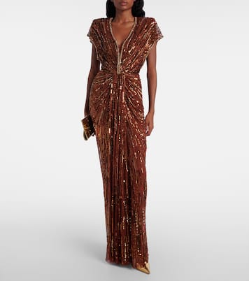 Robe longue Zola à sequins | Jenny Packham