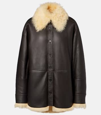Lessora shearling-trimmed leather jacket | Acne Studios