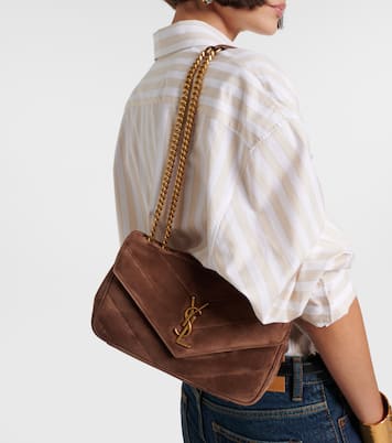 Loulou Small matelassé suede shoulder bag | Saint Laurent
