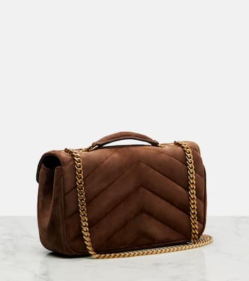 Loulou Small matelassé suede shoulder bag | Saint Laurent