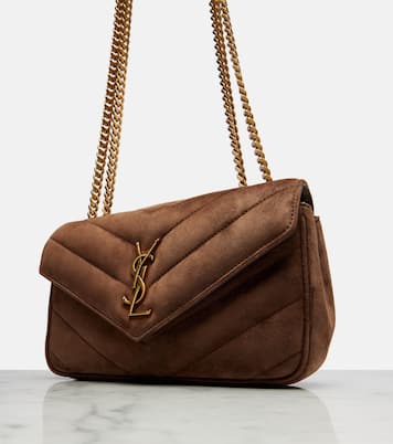 Loulou Small matelassé suede shoulder bag | Saint Laurent