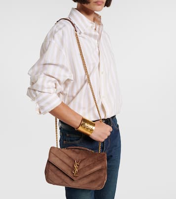 Loulou Small matelassé suede shoulder bag | Saint Laurent