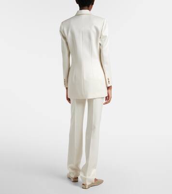 Lucia high-rise wool and silk slim pants | Calvin Klein Collection