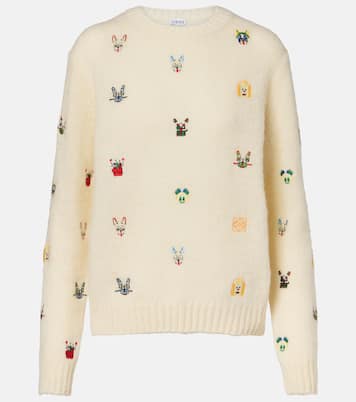 X Louis Wain Bestickter Pullover aus Wolle | Loewe