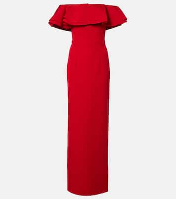 Vestido de fiesta Ryan de crepé con hombros descubiertos  | Safiyaa