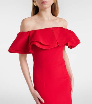 Vestido de fiesta Ryan de crepé con hombros descubiertos  | Safiyaa