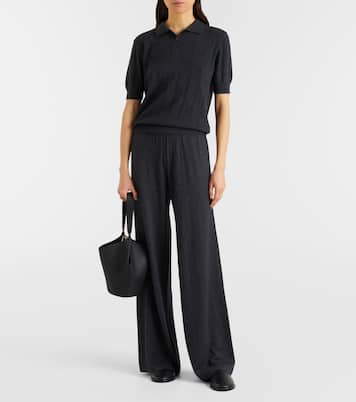 Pantalon droit Aina en coton et cachemire | Lisa Yang