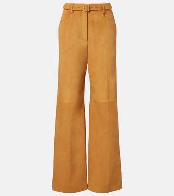 Norman belted suede wide-leg pants | Gabriela Hearst