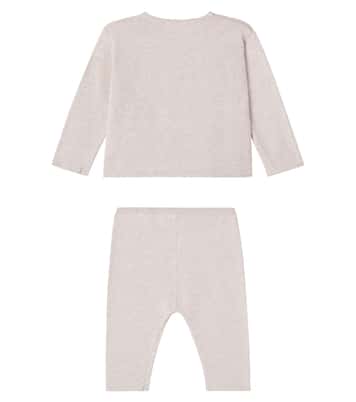 Baby cotton wrap cardigan and pants set | Tartine et Chocolat