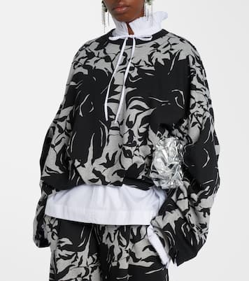 سويت شيرت درابيه من القطن الجيرسيه بورود | Dries Van Noten