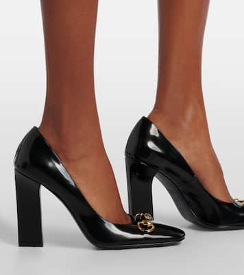 Signora Horsebit 110 patent leather pumps | Gucci