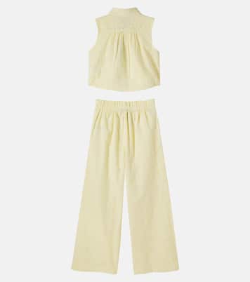 Top e pantaloni in pizzo sangallo di cotone  | Polo Ralph Lauren Kids