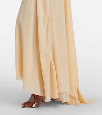 Lace-trimmed georgette maxi dress | Blumarine