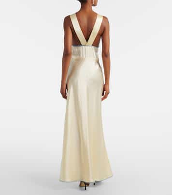 Vestido largo de seda con encaje | SIR