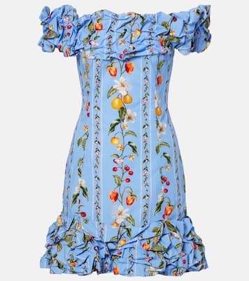 Robe imprimée à épaules dénudées Jardin en coton | Agua by Agua Bendita