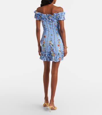 Robe imprimée à épaules dénudées Jardin en coton | Agua by Agua Bendita