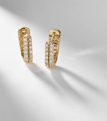 Boucles d'oreilles Knife Edge Wide en or 14 ct et diamants | Stone and Strand