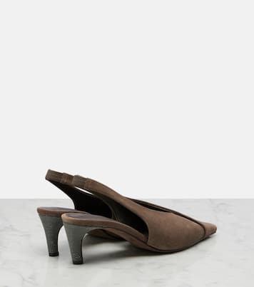 Slingback-Pumps Monili aus Veloursleder | Brunello Cucinelli