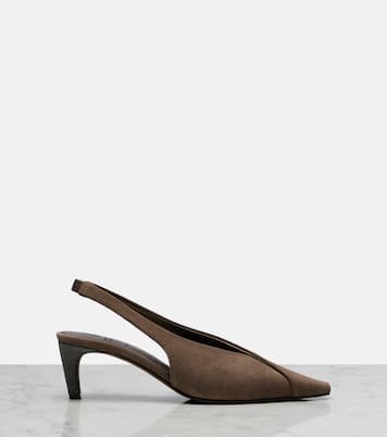 Slingback-Pumps Monili aus Veloursleder | Brunello Cucinelli