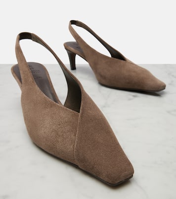 Slingback-Pumps Monili aus Veloursleder | Brunello Cucinelli