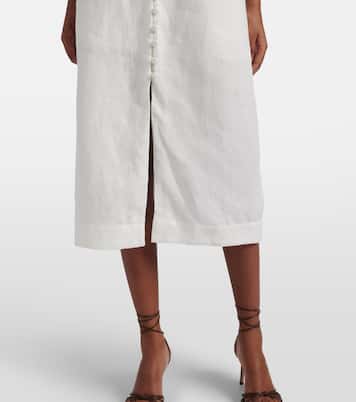 Floral-appliqué linen midi dress | Farm Rio