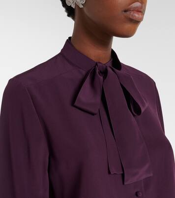 Tie-neck silk crêpe de chine blouse | Valentino