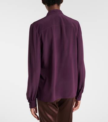 Tie-neck silk crêpe de chine blouse | Valentino