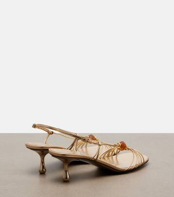 Pantoletten Lova aus Metallic-Leder | Jimmy Choo