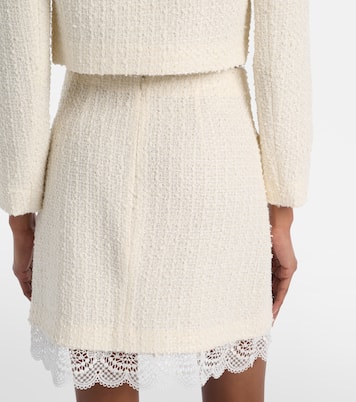 Lace-trimmed bouclé miniskirt | Self-Portrait