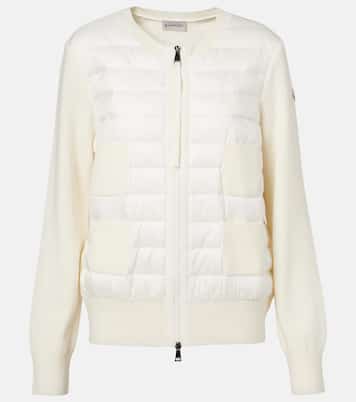 Tricot down-paneled virgin wool cardigan | Moncler