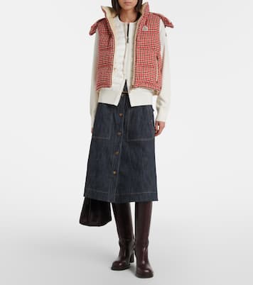 Tricot down-paneled virgin wool cardigan | Moncler