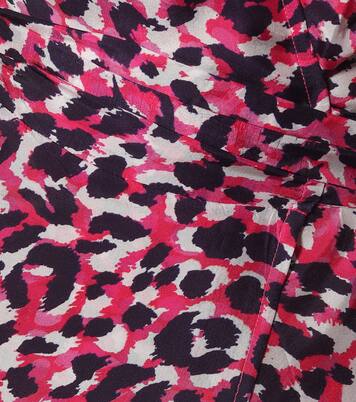 Robe midi en soie à motif léopard | Anna Kosturova