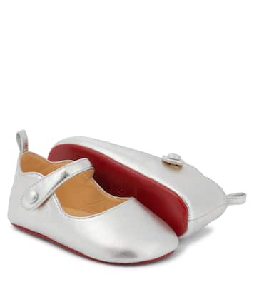Baby Love Chick metallic leather ballet flats | Christian Louboutin Kids