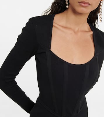 Corset ribbed-knit cotton minidress | Dion Lee