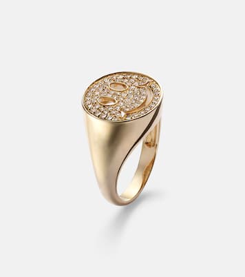 Bague Happy Face en or 14 ct et diamants | Sydney Evan