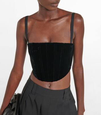 Cropped-Top aus Samt | Miu Miu