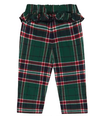 Baby ruffle-trimmed checked leggings | Il Gufo