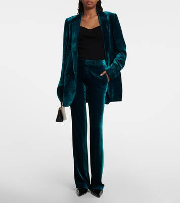 Low-Rise-Hose Gomez aus Samt | Petar Petrov