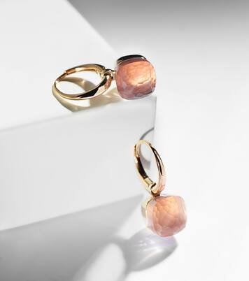 Ohrringe Nudo Petit aus 18kt Rosé- und Weißgold mit Rosenquarz | Pomellato