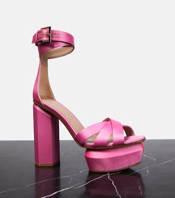 Plateausandalen Ava aus Satin | Balmain
