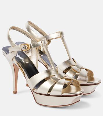Tribute 105 leather platform sandals | Saint Laurent