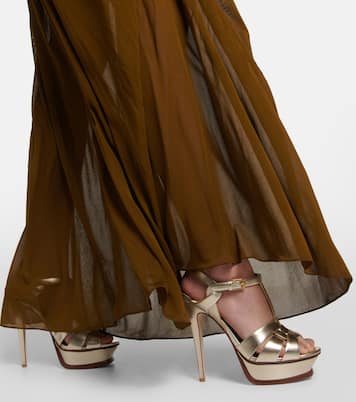 Tribute 105 leather platform sandals | Saint Laurent