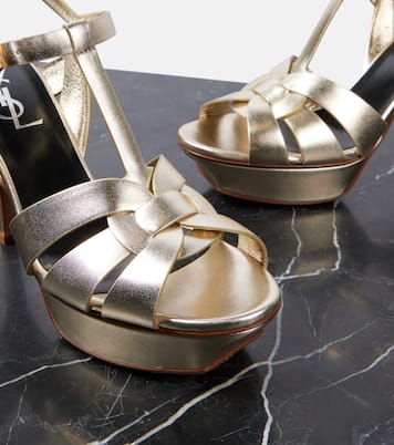 Tribute 105 leather platform sandals | Saint Laurent