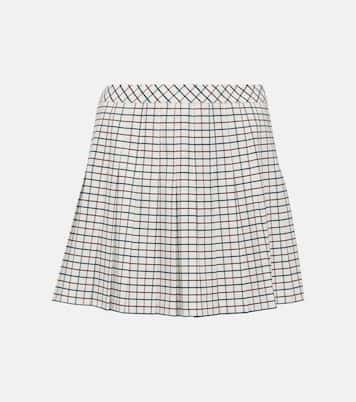 Checked pleated jersey tennis skirt | Tory Sport