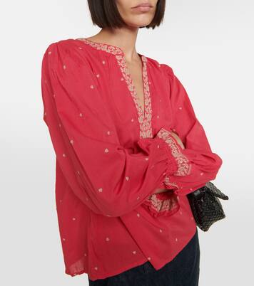 Top Ania brodé en coton | Velvet