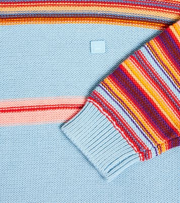 Face Logo striped cotton sweater | Acne Studios Kids