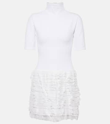 Ruffled high-neck jersey minidress | Alaïa