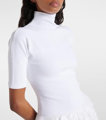 Ruffled high-neck jersey minidress | Alaïa