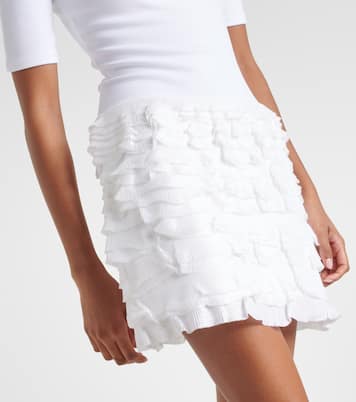 Ruffled high-neck jersey minidress | Alaïa