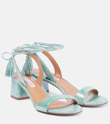Sandalen Alu 50 aus Metallic-Leder | Aquazzura